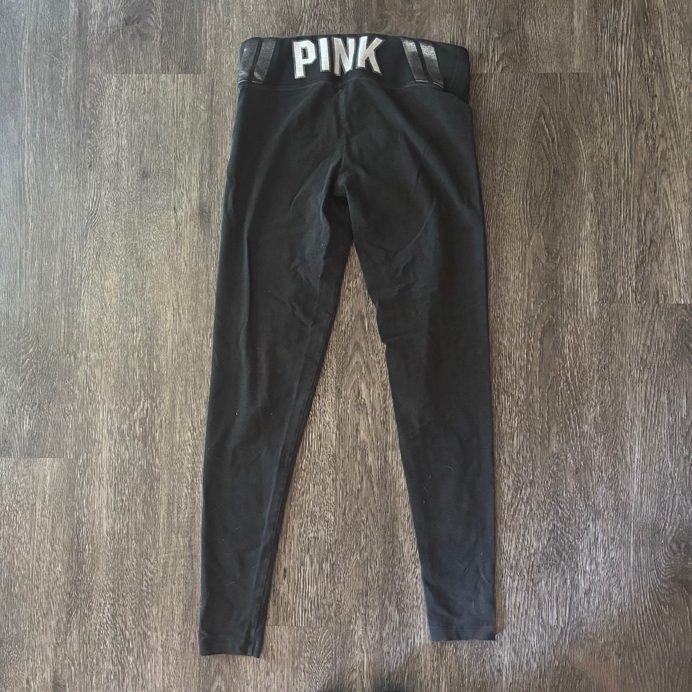 Vs Victoria’s Secret pink black skinny yoga leggings y2k 00s 2000s style gym